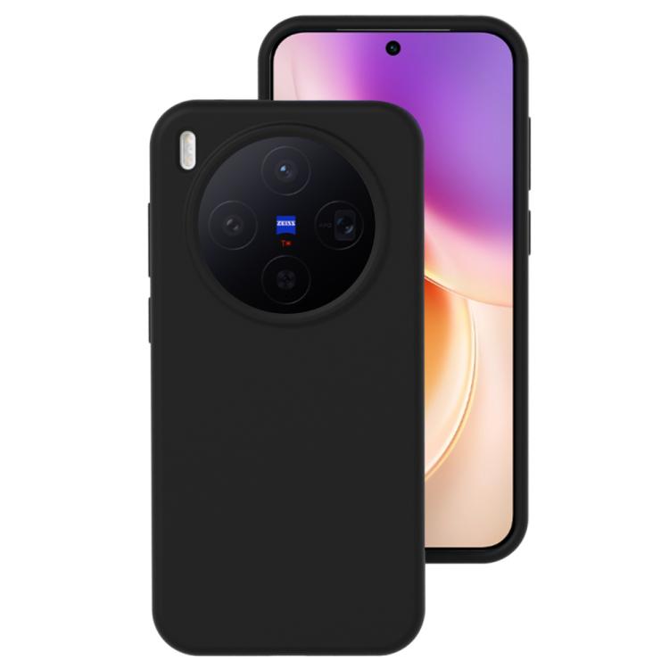 

For vivo X300 Liquid Silicone Skin-friendly Shockproof Phone Case(Black)