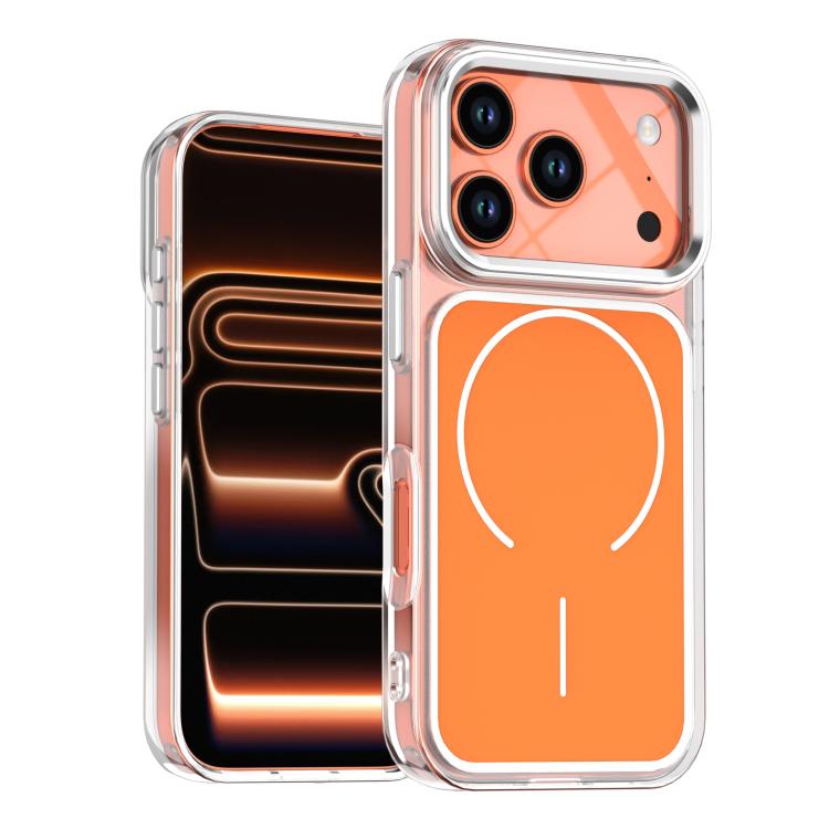 For iPhone 18 Pro / 17 Pro Bright Shadow Two-color MagSafe Magnetic Phone Case(Orange)