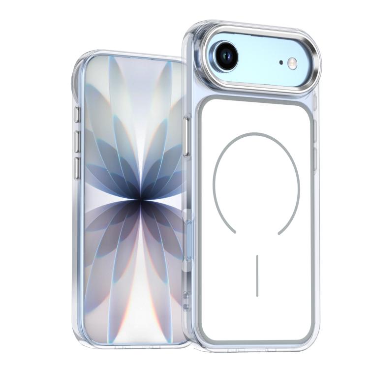 

For iPhone Air Bright Shadow Two-color MagSafe Magnetic Phone Case(White)