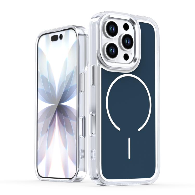 

For iPhone 16 Pro Bright Shadow Two-color MagSafe Magnetic Phone Case(Blue)