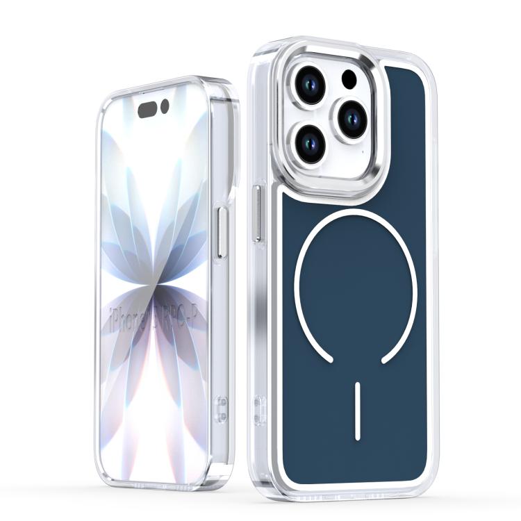 

For iPhone 14 Pro Bright Shadow Two-color MagSafe Magnetic Phone Case(Blue)