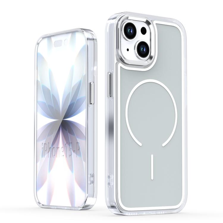 

For iPhone 14 / 13 Bright Shadow Two-color MagSafe Magnetic Phone Case(Grey)