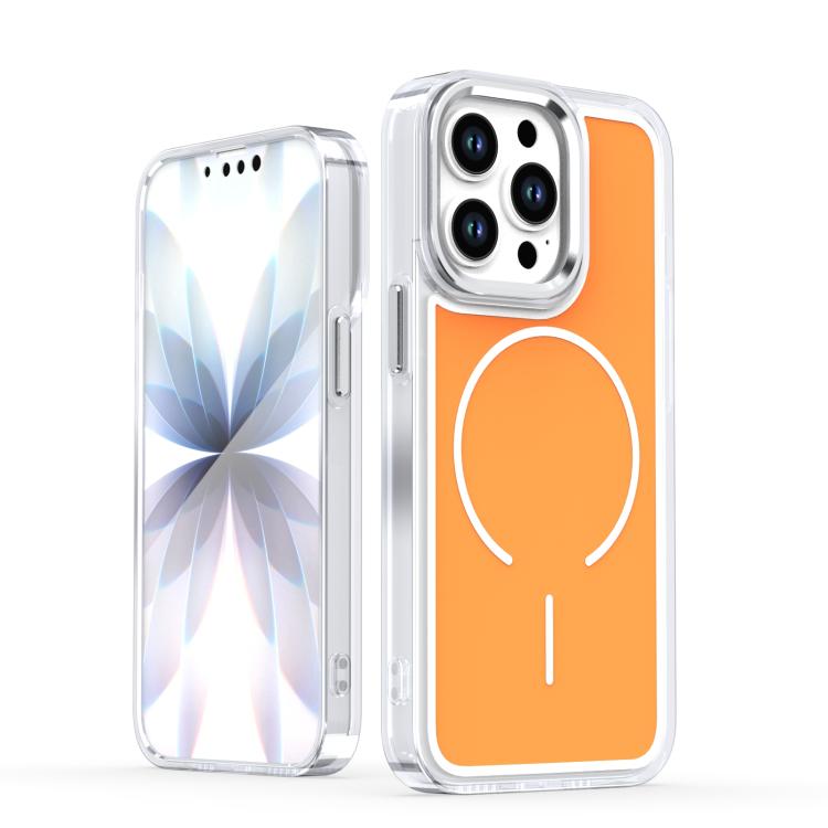 

For iPhone 13 Pro Bright Shadow Two-color MagSafe Magnetic Phone Case(Orange)