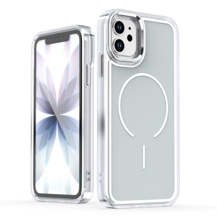 

For iPhone 11 Bright Shadow Two-color MagSafe Magnetic Phone Case(Grey)