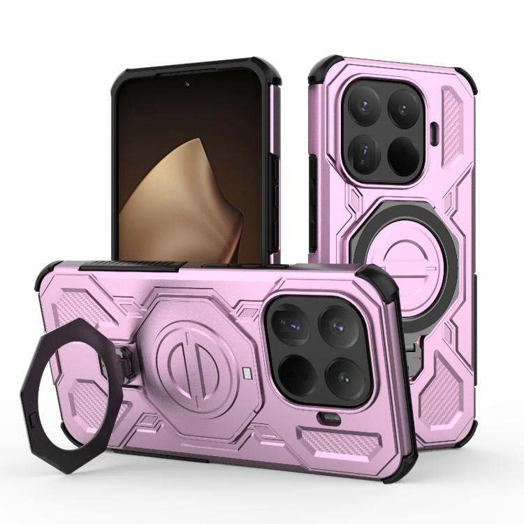 

For Xiaomi 15T Pro 5G Global J-20 Solid Color MagSafe Magnetic TPU+PC Phone Case(Pink)