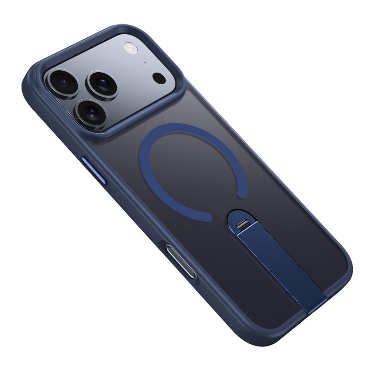 

For iPhone 17 Pro Max Rotating Bar Holder Magnetic MagSafe Phone Case(Blue)