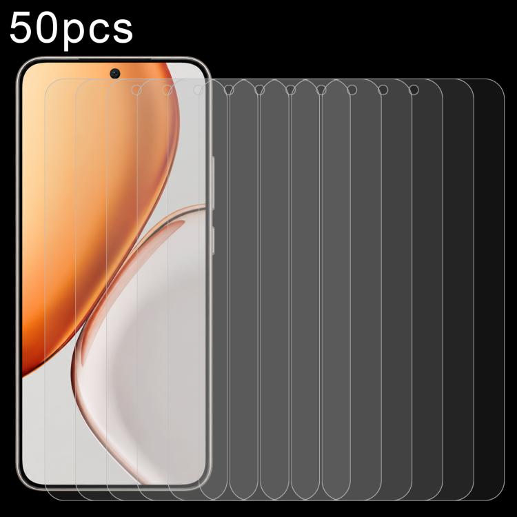 

For Honor X80 Pro Max 5G 50pcs 0.18mm High Aluminum Tempered Glass Film, Support Fingerprint Unlocking