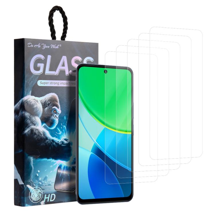 

For vivo Y19s 4G 5pcs / Pack Do As You Wish HD Tempered Glass Film(Transparent)