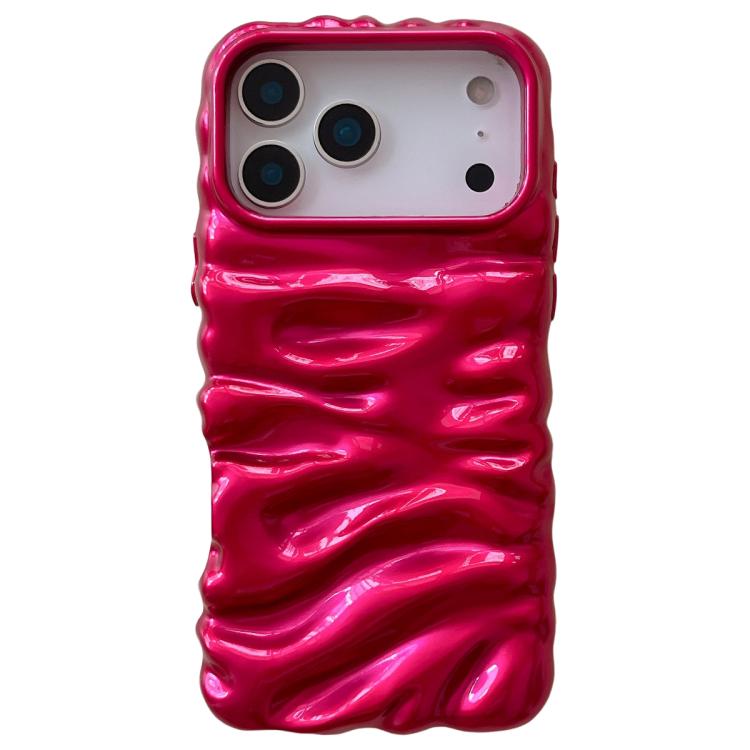 For iPhone 17 Pro Max Cream Texture Electroplating TPU Full Coverage Phone Case(Rose Red)