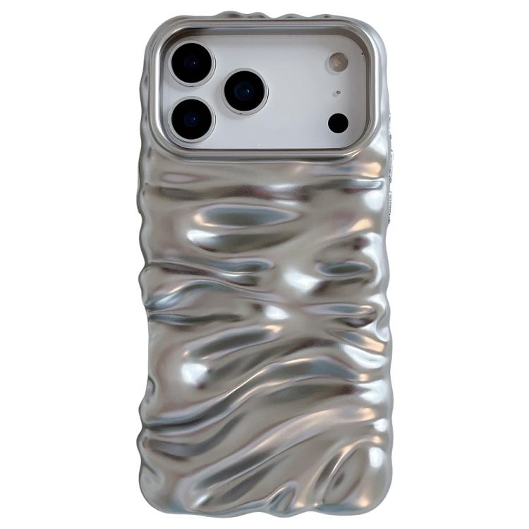 

For iPhone 17 Pro Cream Texture Electroplating TPU Full Coverage Phone Case(Matte Silver)