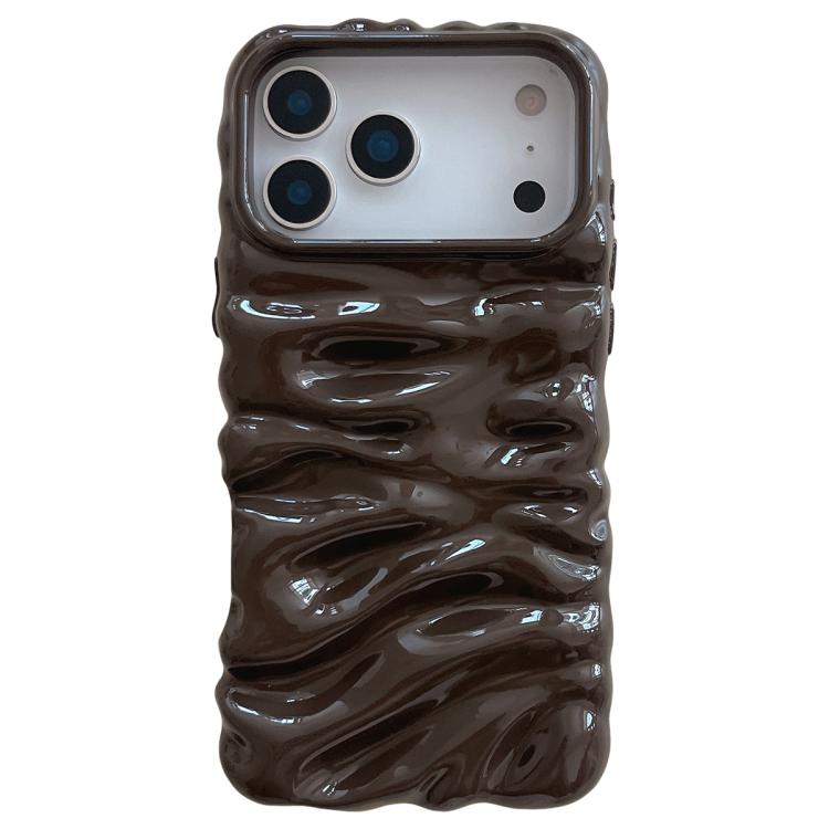 

For iPhone 17 Pro Cream Texture Electroplating TPU Full Coverage Phone Case(Chocolate)