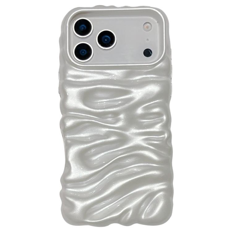 

For iPhone 17 Pro Cream Texture Electroplating TPU Full Coverage Phone Case(Pearl White)