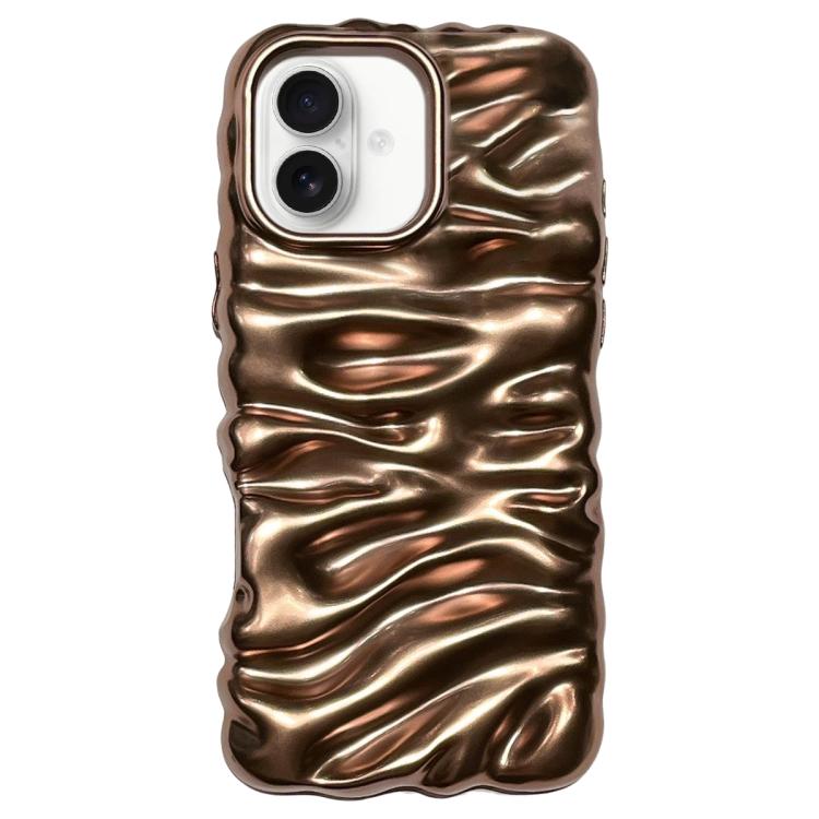 

For iPhone 17 Cream Texture Electroplating TPU Full Coverage Phone Case(Matte Gold)
