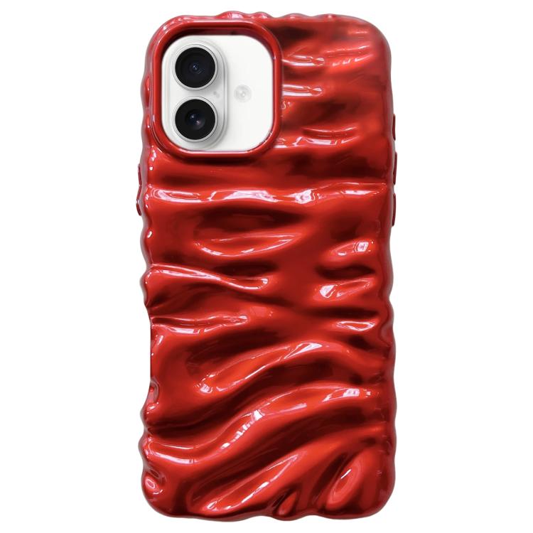 For iPhone 17 Cream Texture Electroplating TPU Full Coverage Phone Case(Red)