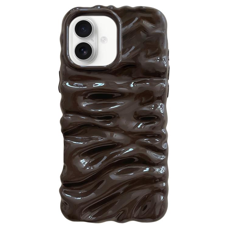

For iPhone 17 Cream Texture Electroplating TPU Full Coverage Phone Case(Chocolate)