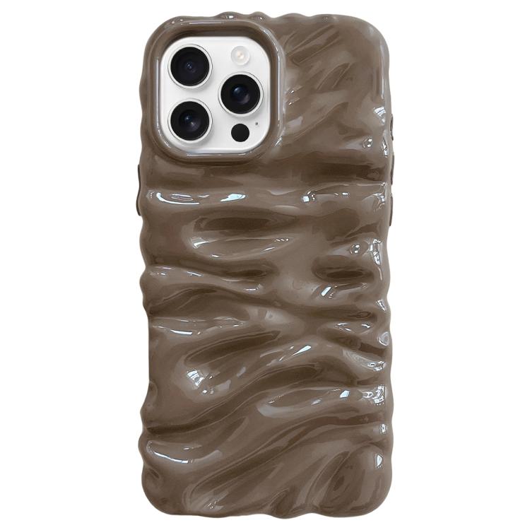 

For iPhone 16 Pro Max Cream Texture Electroplating TPU Full Coverage Phone Case(Khaki)