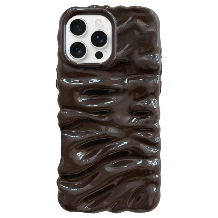 

For iPhone 16 Pro Max Cream Texture Electroplating TPU Full Coverage Phone Case(Chocolate)