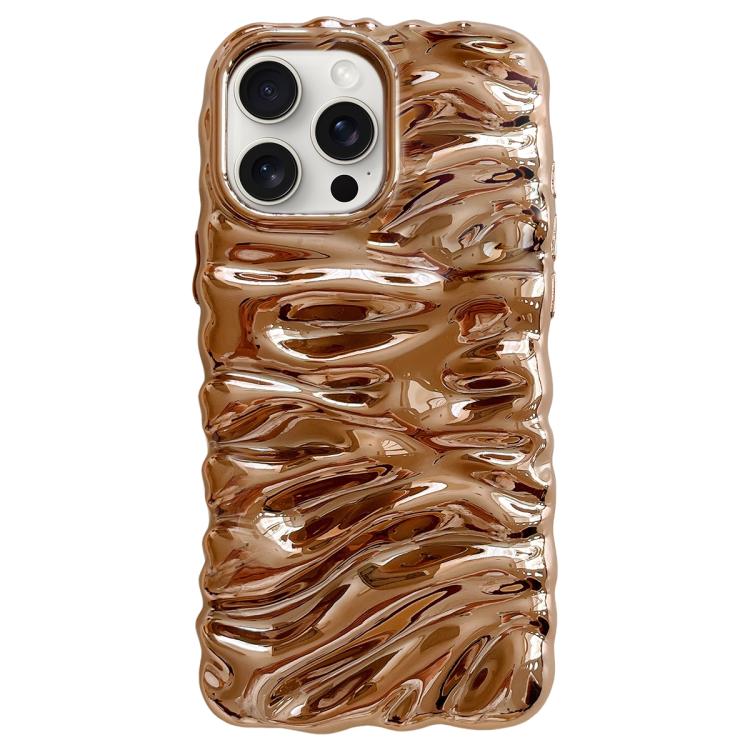 For iPhone 15 Pro Max Cream Texture Electroplating TPU Full Coverage Phone Case(Gold)