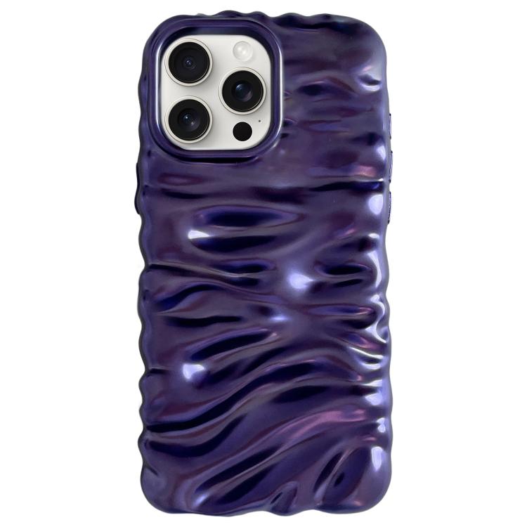 For iPhone 15 Pro Cream Texture Electroplating TPU Full Coverage Phone Case(Matte Purple)