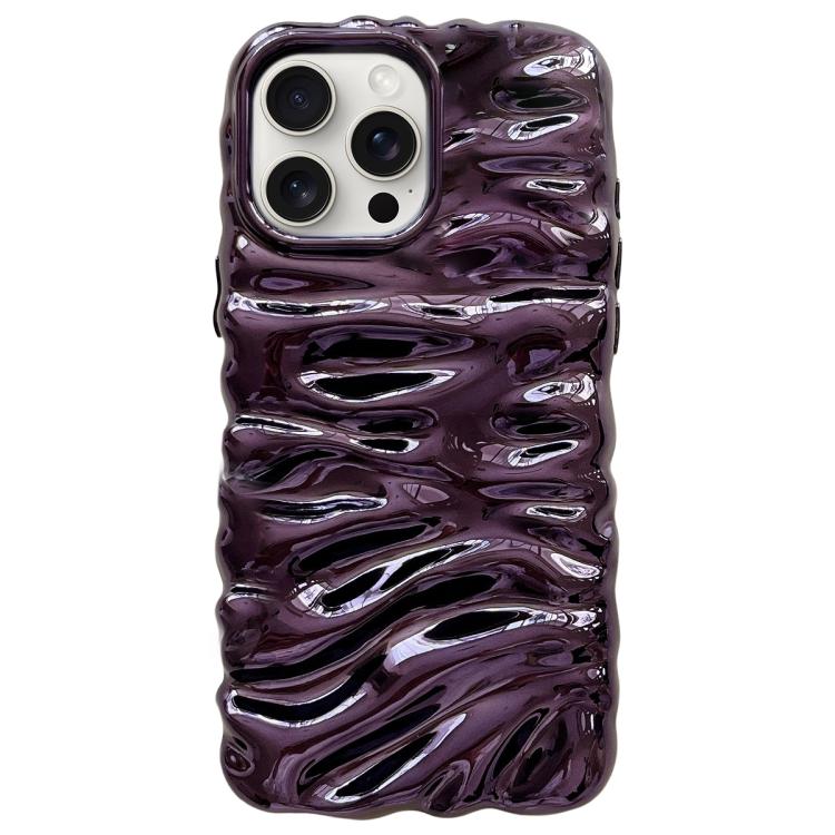For iPhone 15 Pro Cream Texture Electroplating TPU Full Coverage Phone Case(Purple)