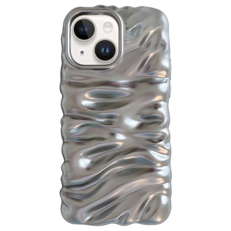 

For iPhone 15 Cream Texture Electroplating TPU Full Coverage Phone Case(Matte Silver)