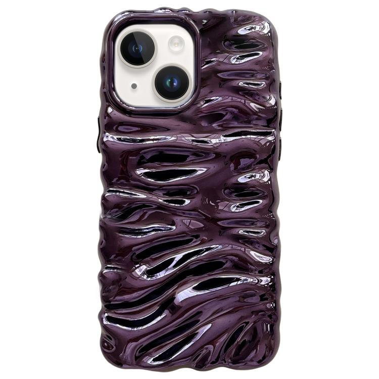 For iPhone 15 Cream Texture Electroplating TPU Full Coverage Phone Case(Purple)