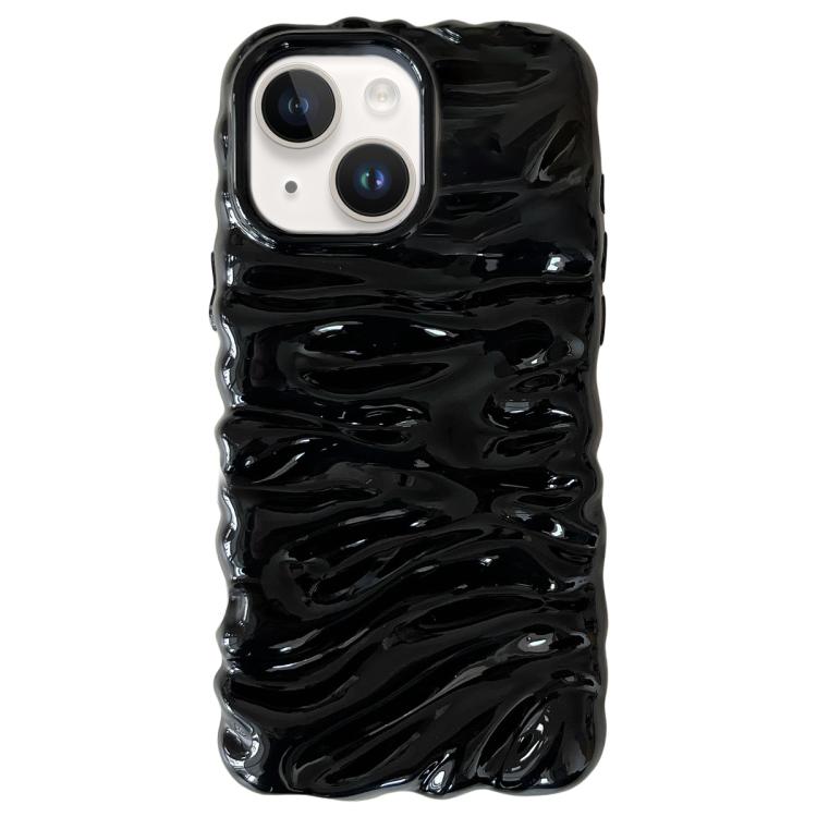 

For iPhone 14 Plus Cream Texture Electroplating TPU Full Coverage Phone Case(Black)