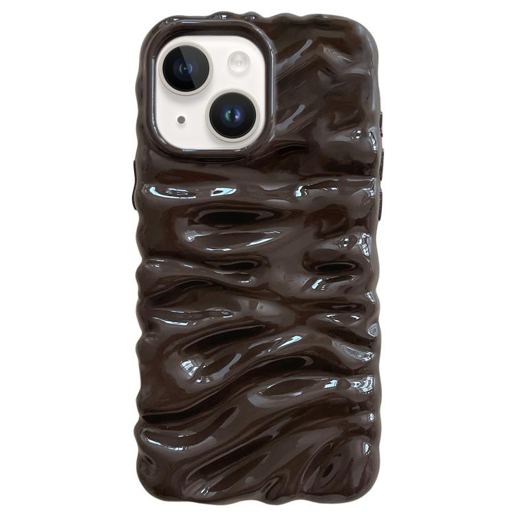 

For iPhone 14 Plus Cream Texture Electroplating TPU Full Coverage Phone Case(Chocolate)