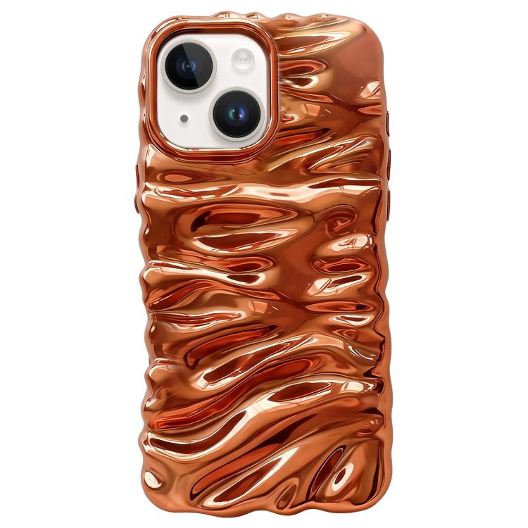 

For iPhone 14 Cream Texture Electroplating TPU Full Coverage Phone Case(Orange)