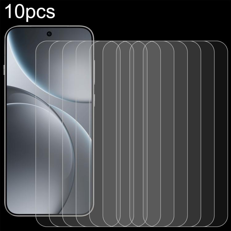 For OPPO Find X9 10pcs 0.18mm High Aluminum Tempered Glass Film, Support Fingerprint Unlocking