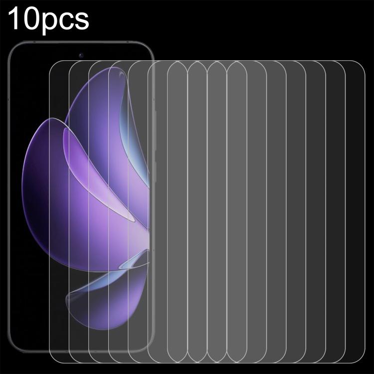 For OPPO Reno13 A 5G 10pcs 0.18mm High Aluminum Tempered Glass Film, Support Fingerprint Unlocking