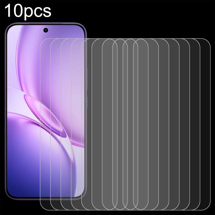 

For vivo Y600 Pro 5G 10pcs 0.18mm High Aluminum Tempered Glass Film, Support Fingerprint Unlocking