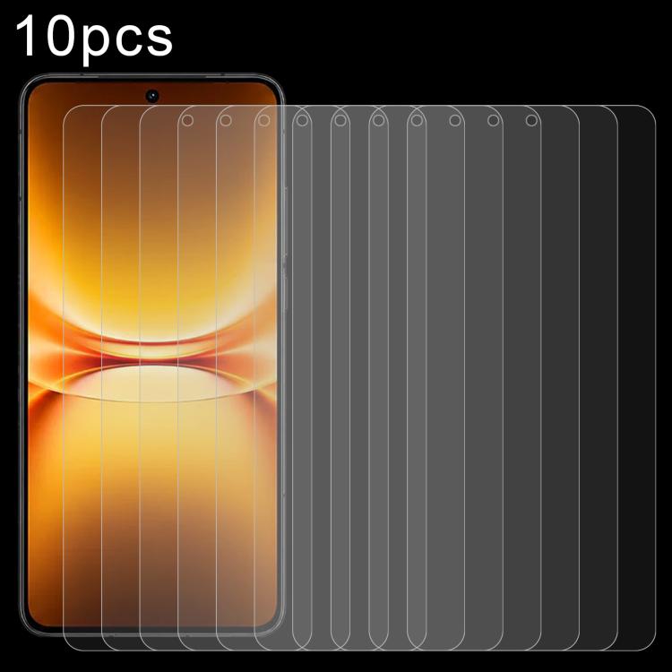 

For vivo iQOO 15T 5G 10pcs 0.18mm High Aluminum Tempered Glass Film, Support Fingerprint Unlocking
