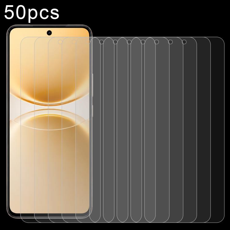

For vivo V70 Lite 5G 50pcs 0.18mm High Aluminum Tempered Glass Film, Support Fingerprint Unlocking