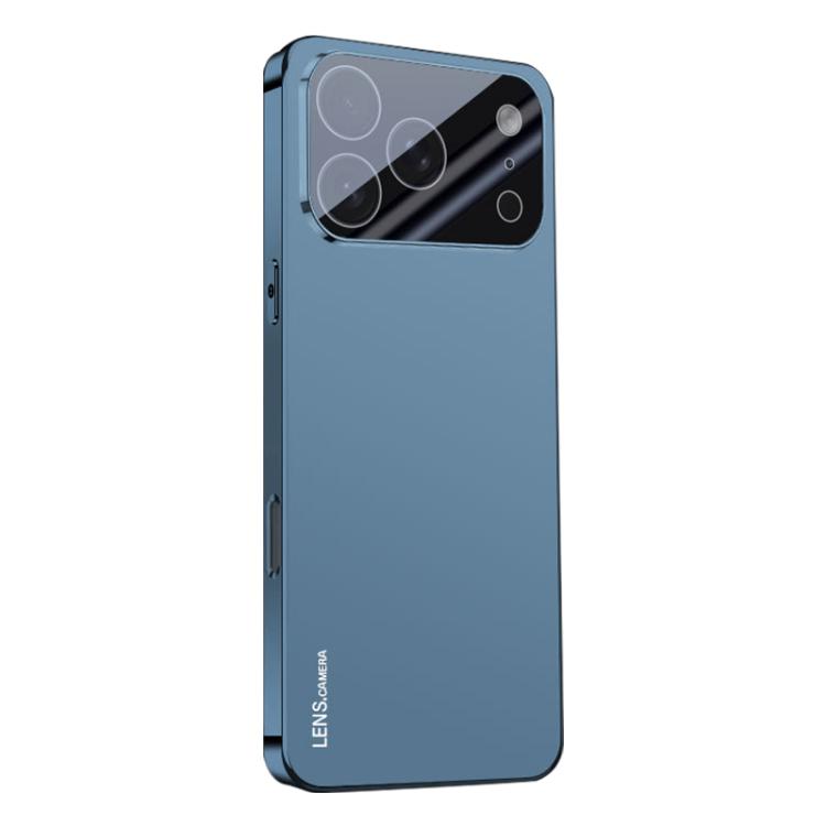 

For iPhone 17 Pro Max AG Frosted Electroplating Acrylic Phone Case(Navy Blue)