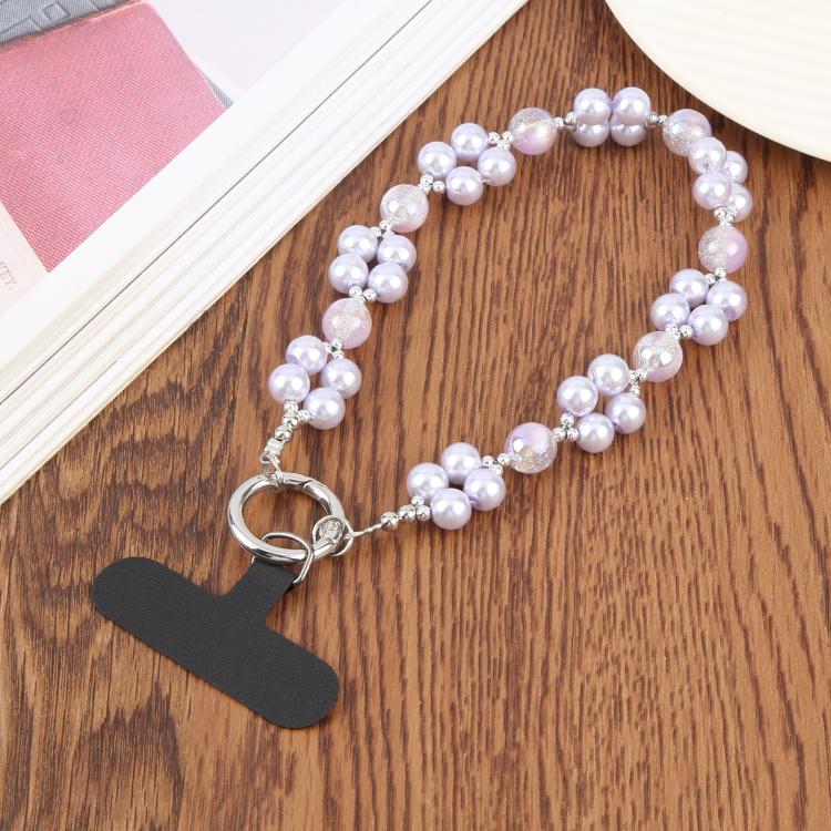 

Round Bead Chain Phone Anti-lost Short Lanyard(Purple)