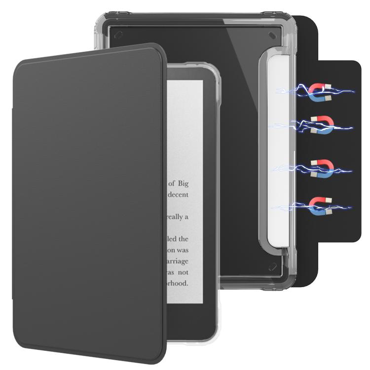 

For Amazon Kindle Paperwhite 12th Gen 2024 Magnetic Separation Acrylic Leather Smart Tablet Case(Black)