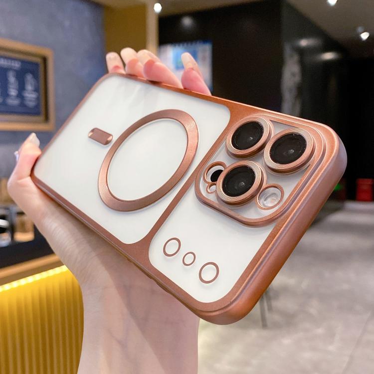 

For iPhone 16 Pro Max Change to 17 Series Magnetic MagSafe Frosted TPU Phone Case(Gold)