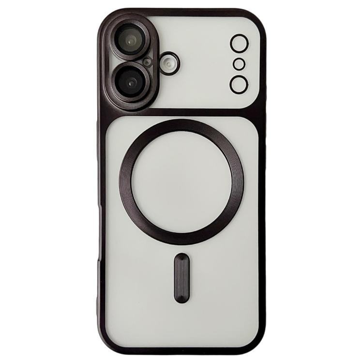 

For iPhone 16 Plus Change to 17 Series Magnetic MagSafe Frosted TPU Phone Case(Black)