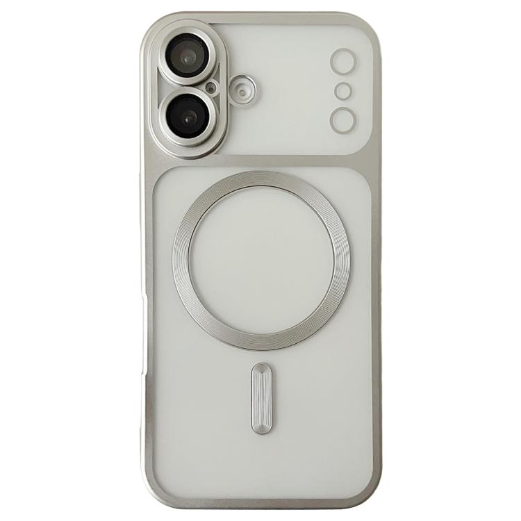 

For iPhone 16 Plus Change to 17 Series Magnetic MagSafe Frosted TPU Phone Case(Silver)