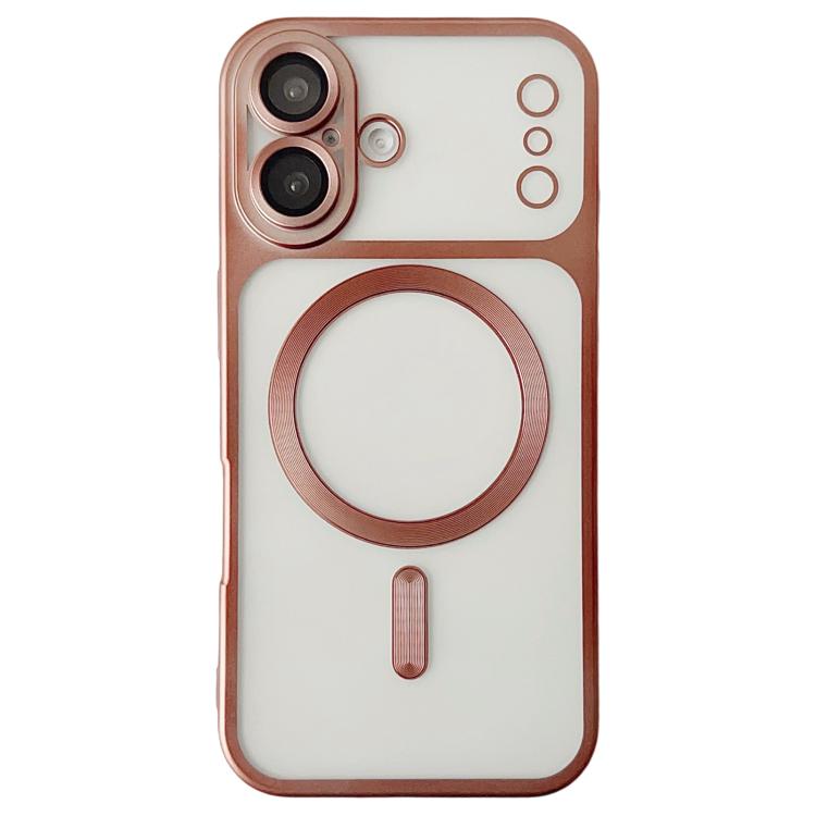

For iPhone 16 Change to 17 Series Magnetic MagSafe Frosted TPU Phone Case(Gold)