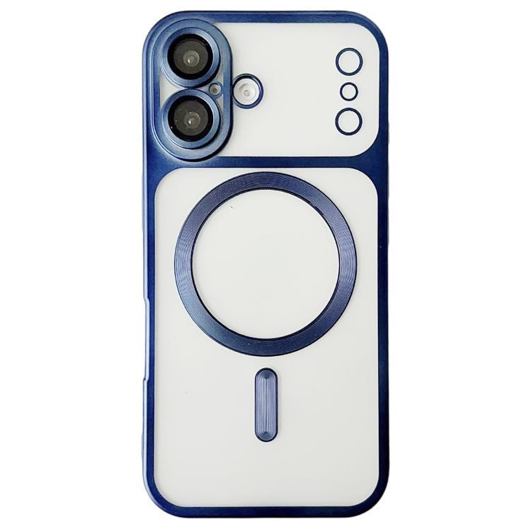 

For iPhone 16 Change to 17 Series Magnetic MagSafe Frosted TPU Phone Case(Blue)