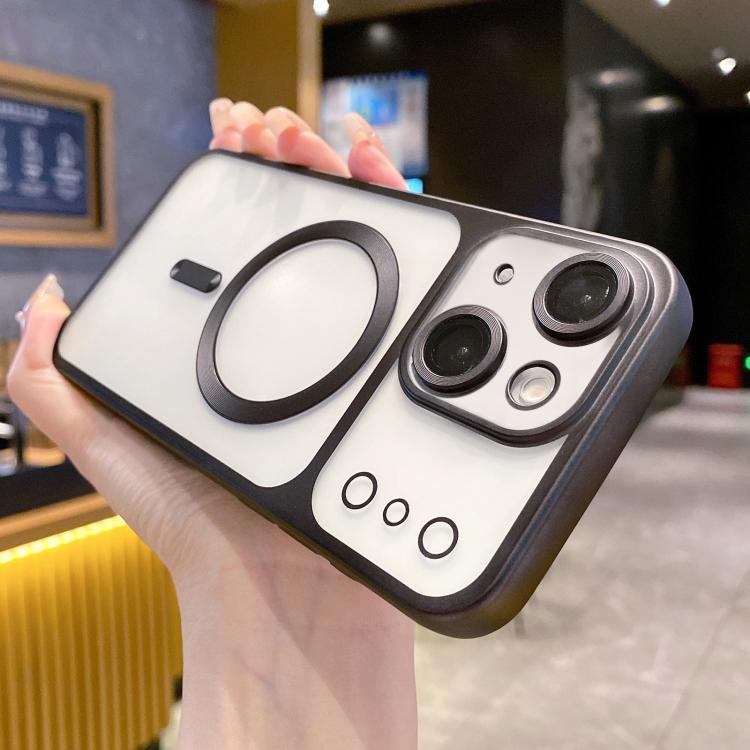 

For iPhone 15 Change to 17 Series Magnetic MagSafe Frosted TPU Phone Case(Black)