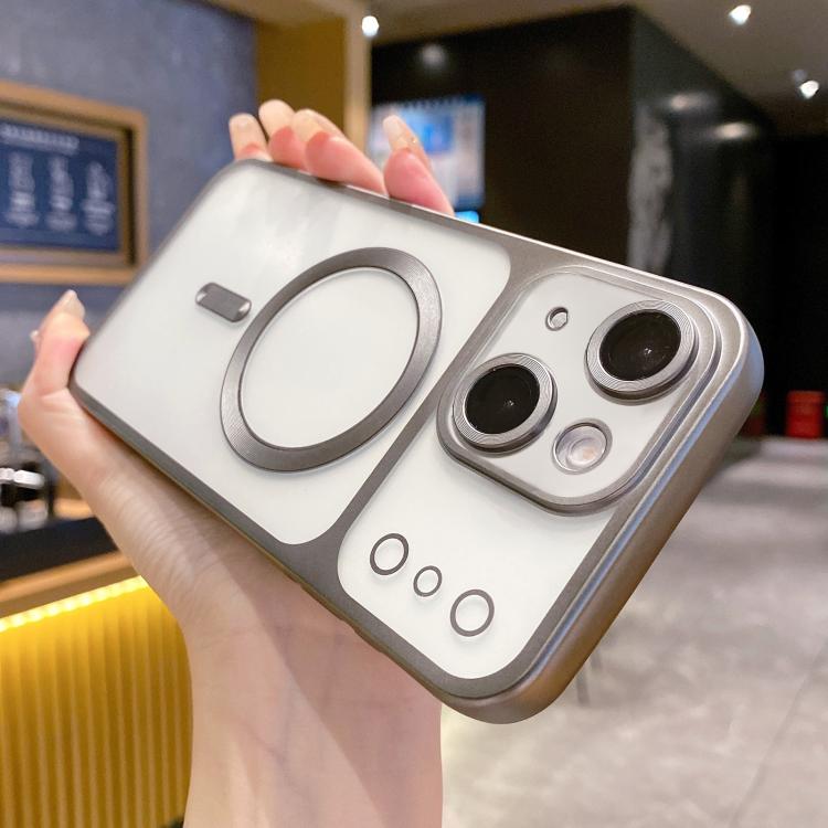 

For iPhone 14 Change to 17 Series Magnetic MagSafe Frosted TPU Phone Case(Grey)