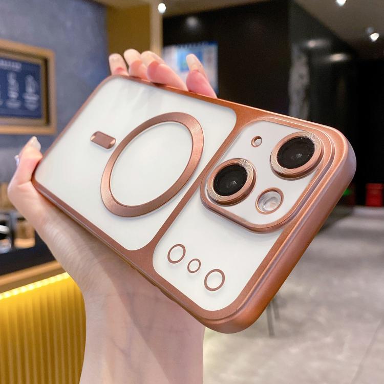 

For iPhone 13 Change to 17 Series Magnetic MagSafe Frosted TPU Phone Case(Gold)