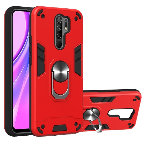 

For Xiaomi Redmi 9 Armour Series PC + TPU Protective Case with Ring Holder(Red)