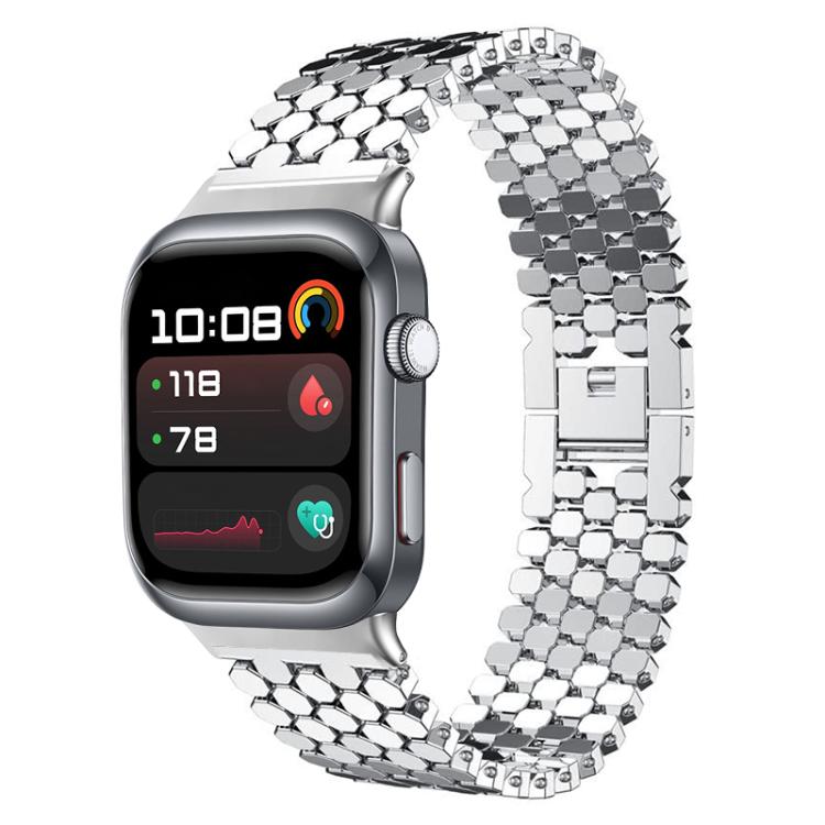 

For Huawei Watch D2 xDfind Fish Scale Texture Metal Watch Band(Silver)