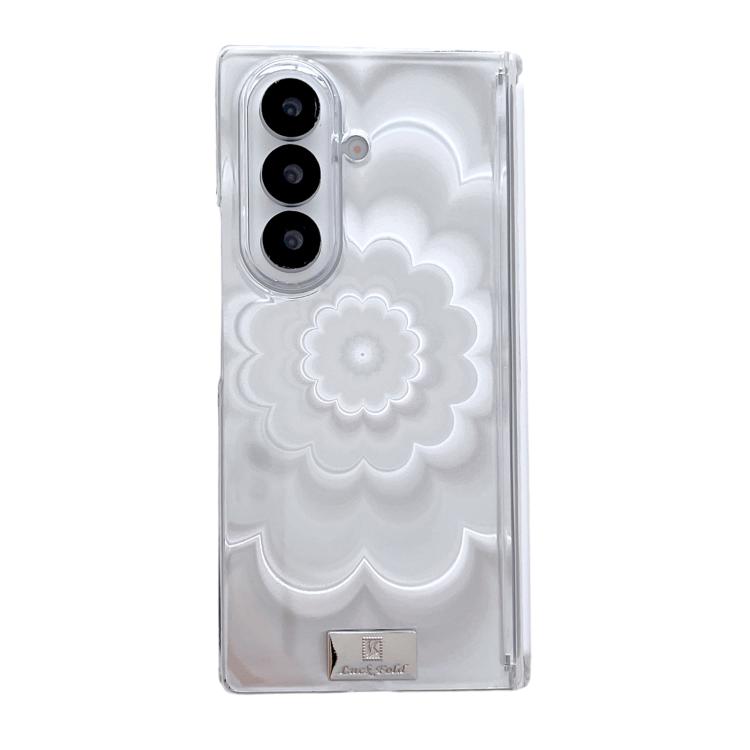 

For Samsung Galaxy Z Fold7 5G Nameplate DIY Patterned Cardboard Double-Center Magnetic Phone Case(Transparent)