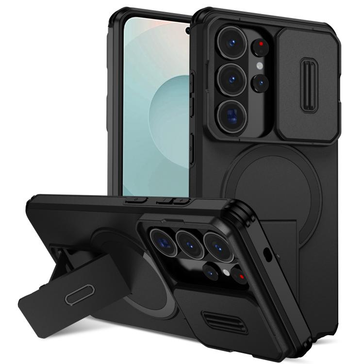 

For Samsung Galaxy S26 Ultra 5G Sliding Camshield MagSafe Holder Phone Case(Black)
