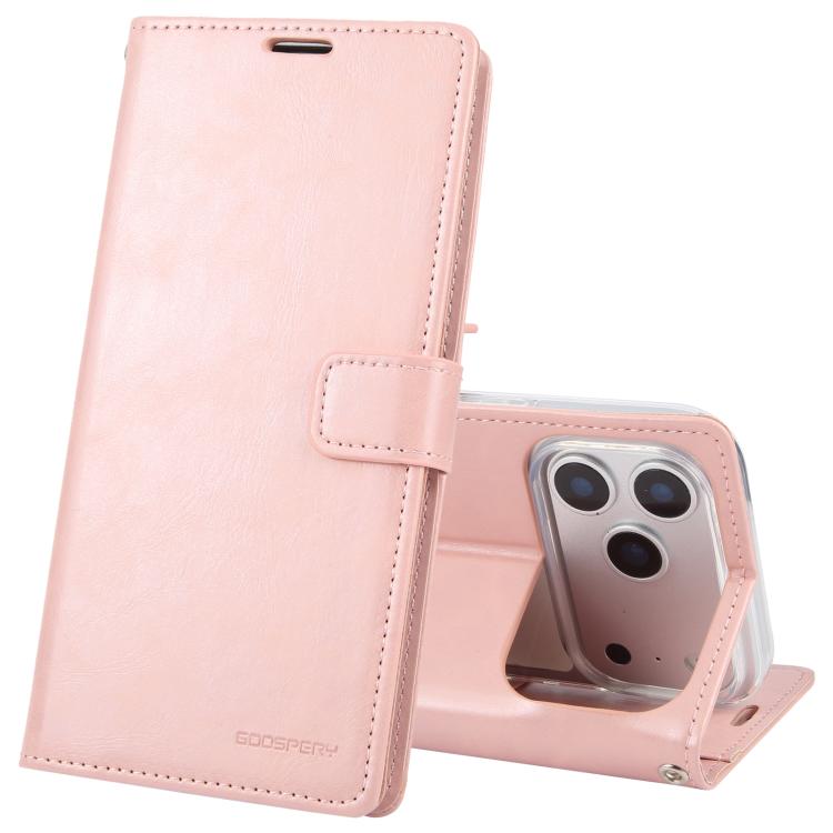 

For iPhone 17 Pro Max GOOSPERY BLUE MOON Crazy Horse Texture Leather Phone Case(Rose Gold)